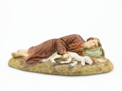Pastor durmiendo con oveja 12 cm.