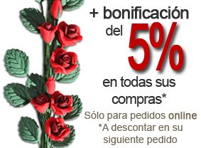 Bonificación del 5% en todas sus compras realizadas a través de nuestra tienda virtual.