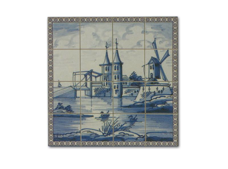 Mosaico de azulejos tipo "Delft"