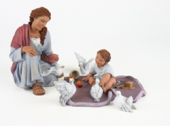 Ver Ficha de Grupo María y Jesús jugando con palomas 20 cm.