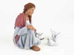 Ver Ficha de María y Jesús jugando con palomas