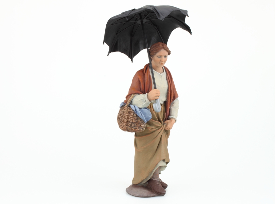 Mujer con paraguas 15 cm.