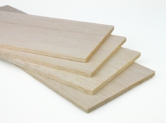 Pack 4 planchas madera de balsa (largo 32 cm.)