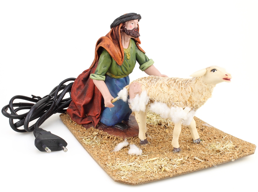 Pastor esquilando una oveja 17 cm. (movimiento)