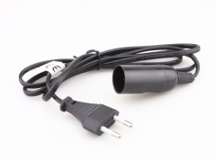 Ver Ficha de Portalámparas E14 con cable y clavija 150 cm. 220V. 
