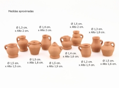 Vasijas barro cocido mini nº 1 (10 UNI. surtidas 1,5 -2 cm.)