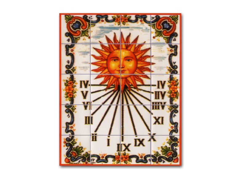 Mosaico con reloj de sol