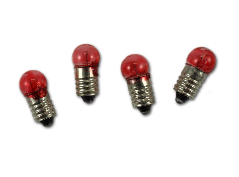 Pack 5 lámparas rojas 3.5V. rosca E10
