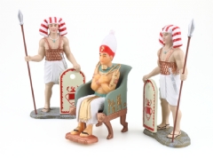 Ver Ficha de Faraón con soldados egipcios 10 cm.