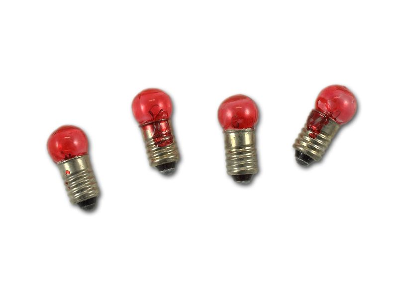 Pack 5 lámparas rojas 3.5V. rosca E5