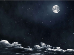Ver Ficha de Celaje nocturno con luna 100 x 70 cm. (Lote 2 UNI.)