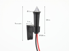 Antorcha con LED rojo efecto llama 3V.-12V. DC