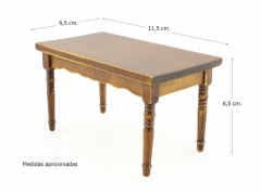 Mesa lacada marrón antiguo 11,5 x 6,5 cm.