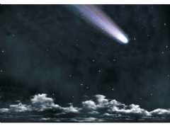 Celaje nocturno con cometa