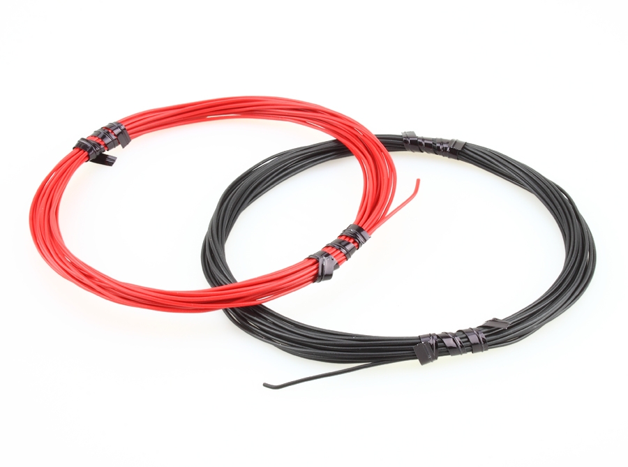 Pack 2 rollos cable fino rojo - negro