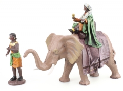 Grupo Reyes Magos con elefante (6 piezas)